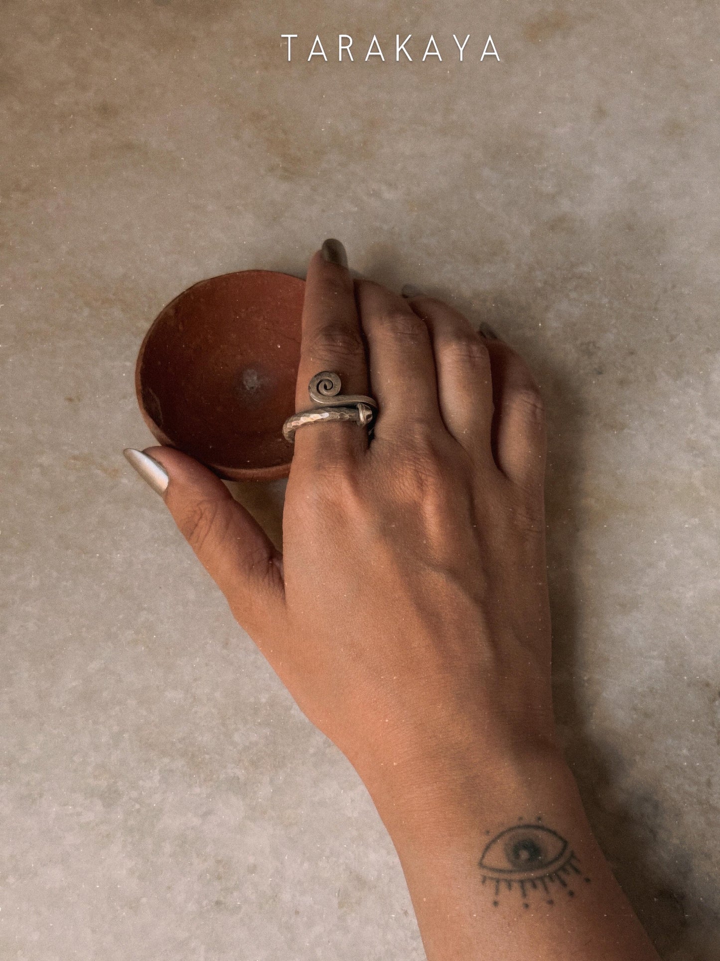 925 Sterling Silver Bohemian Rustic Spiral Arrow Hill Tribe Handcrafted Adjustable Ring