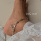925 Sterling Silver Tribal Shell Textured Balls Handcrafted Anklet