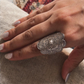 Handmade silver 925 tribal mandala adjustable statement ring