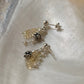 925 Sterling Silver Ethiopian Opals & Fresh Water Pearls Hand beaded , Floral Charm Handcrafted Studs Earrings
