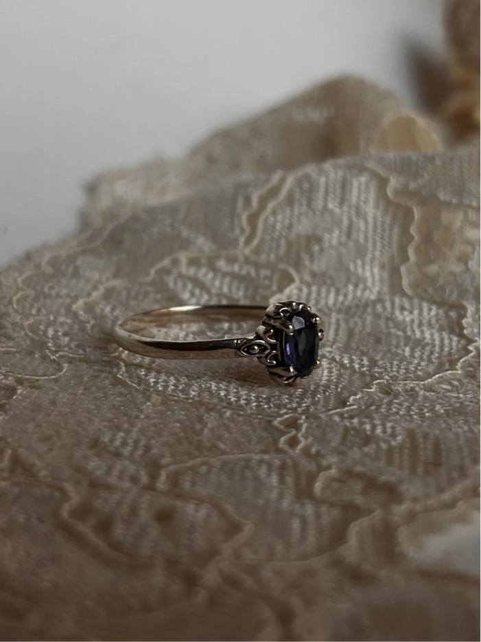 Iolite Victorian Style 925 Sterling Silver Ring