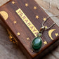 925 Sterling Silver Malachite Oval &  Peridot Round Faceted Handcrafted One of a Kind Pendant