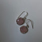 Rose Quartz Cushion Cut Halo Cz  925 Sterling Silver Earrings