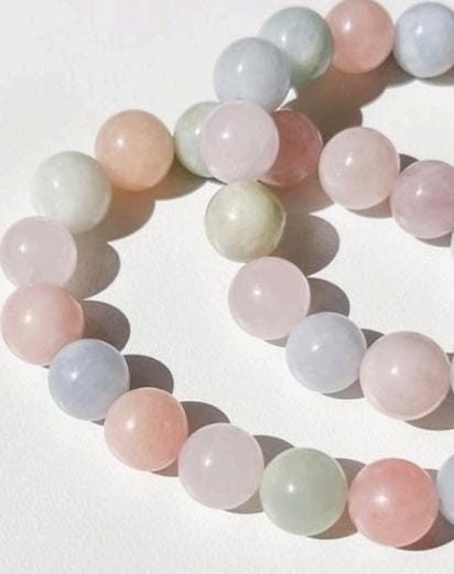 Morganite Natural Crystal Bracelet 8mm