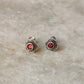 925 Sterling Silver South Screw Pink Cz Flower Studs