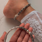 925 Sterling Silver Tribal Leg Kada - Design 2 Pure Daily Wear Single pc Anklet