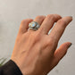 925 Sterling Silver Moonstone 3 Stone Boho Statement Handcrafted Ring
