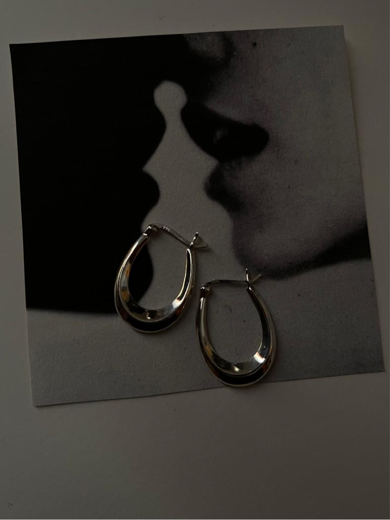 Chunky Italian U Hoops in 925 Silver