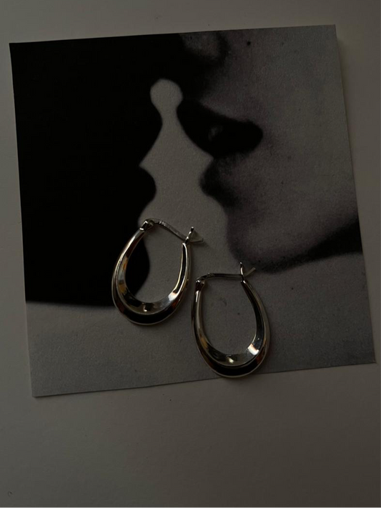 Chunky Italian U Hoops in 925 Silver
