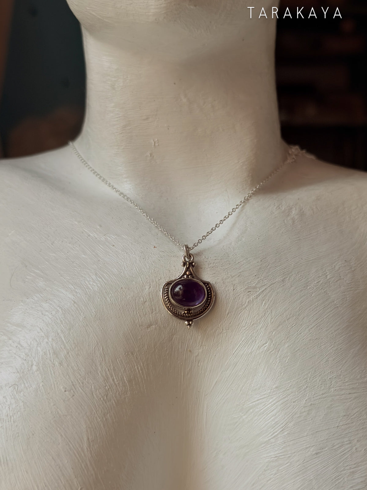 925 Sterling Silver Amethyst Boho Rawa Handcrafted Necklace