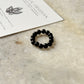 Natural Crystal Black Obsidian 4mm Stretchy Rings