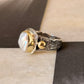 925 Sterling Silver Baroque Pearl Rustic Fusion Handcrafted Ring