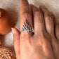 925 Sterling Silver Moonstone Crown Boho Ring