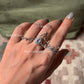 925 Sterling Silver Blue Topaz Pear Dot Band Ring