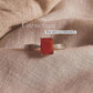Carnelian rectangular stone set in a sleek silver ring