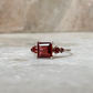 Garnet Square Cut Vintage 925 Sterling Silver Ring