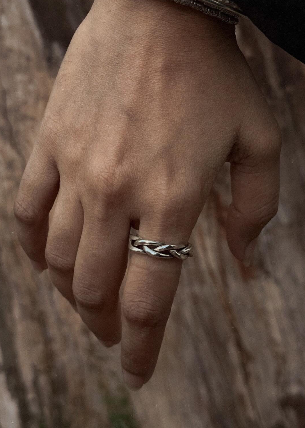 Chunky Twist Braided Adjustable Handcrafted 925 Sterling Silver Unisex Ring