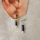 925 Sterling Silver Lapis Lazuli, Clear Quartz & Pearl Studs Earrings