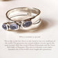 Elegant tanzanite cross band silver ring
