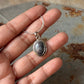 925 Sterling Silver Black Linning Oval Jasper Pendant