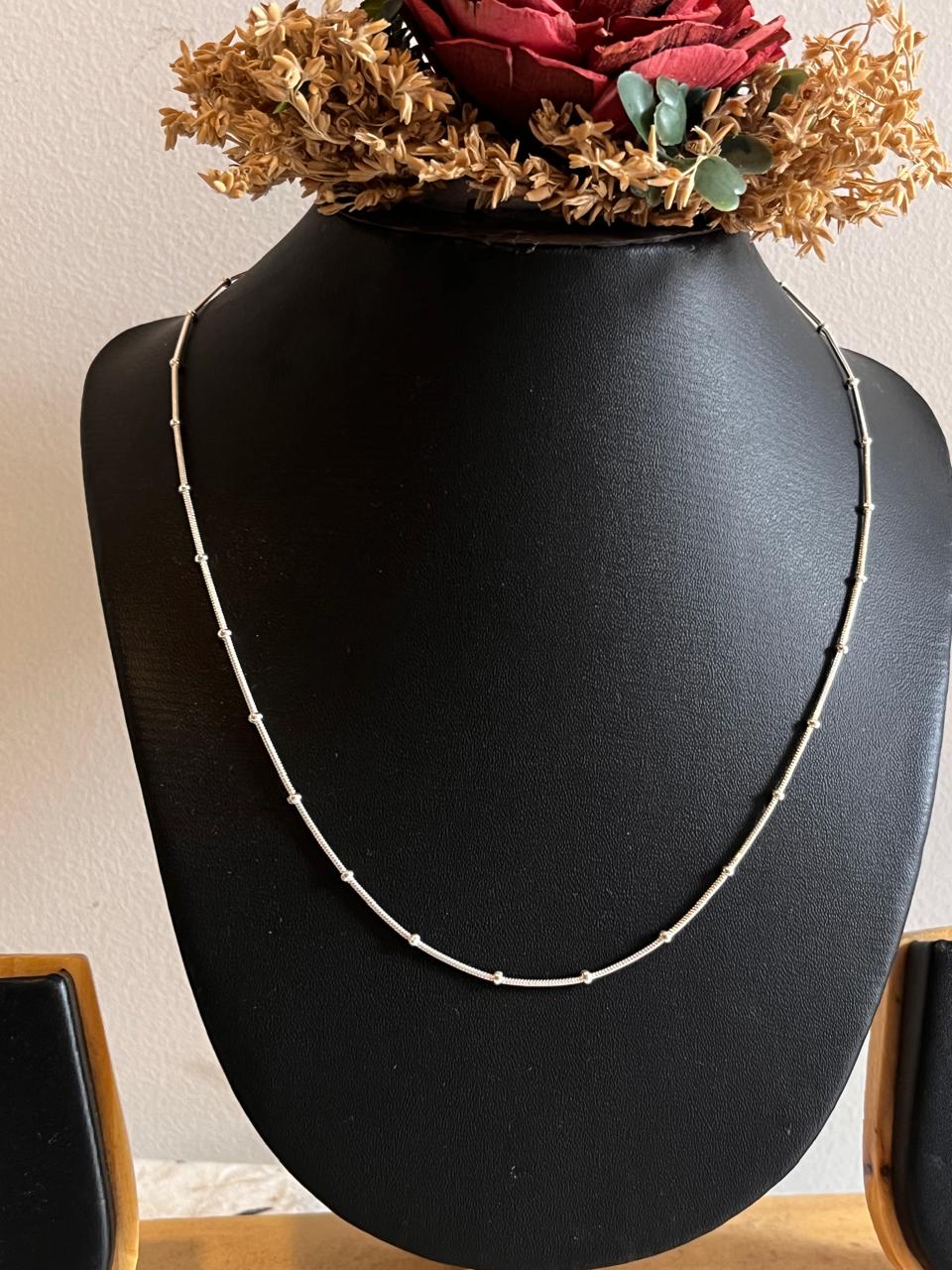 Sterling silver snake chain with dot accents