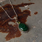 925 Sterling Silver Malachite Oval &  Peridot Round Faceted Handcrafted One of a Kind Pendant