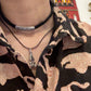 925 Sterling Silver Black Leather Cord Knot Mandali Choker Necklace
