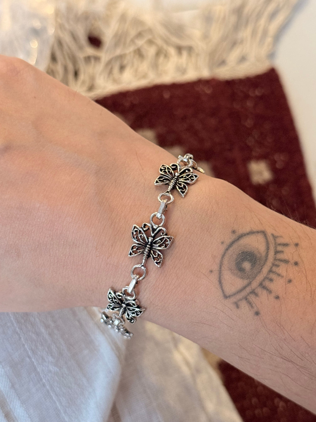 925 Sterling Silver Butterfly Bracelet