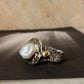 925 Sterling Silver Baroque Pearl Rustic Fusion Handcrafted Ring