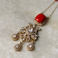 Handcrafted 925 Sterling Silver Gold Plated Coral Antique Moissanite Polki Necklace