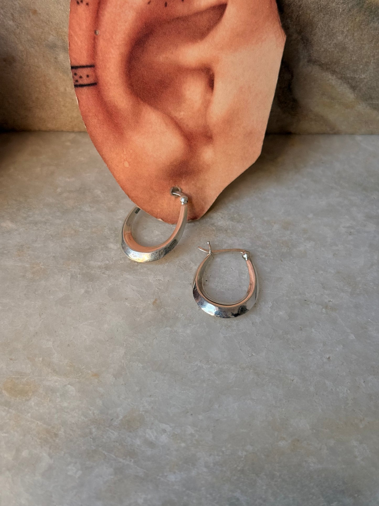 925 Sterling Silver Chunky Italian U Hoops Earrings