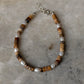 925 Sterling Silver Picture Jasper Flat Tube Crystal Fresh Water Pearls Bracelet