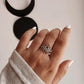 Exquisite big lotus silver ring for a spiritual and nature-inspired look.