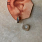 925 Sterling Silver Chunky Italian Square Half Hoops Earrings