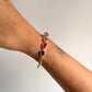 Adjustable Silver Kada with Seven Chakra Energy Stones