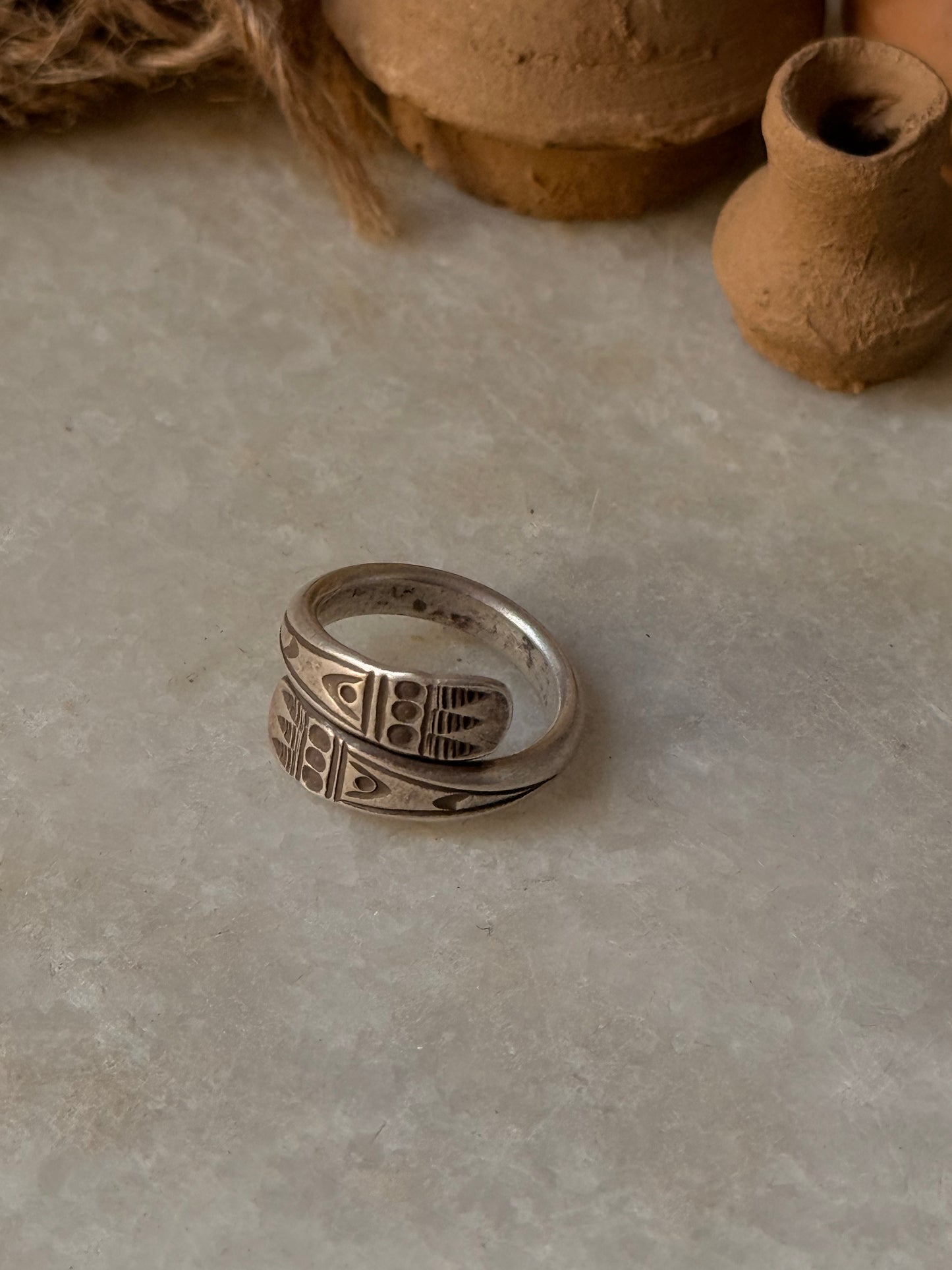 925 Sterling Silver Bohemian Hill Tribe Handcrafted Adjustable Ring