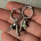 925 Sterling Silver Turquoise, Hill Tribe, Paper Clip Hoops Earrings