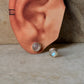 925 Sterling Silver Moonstone Cab Stone Round Earrings
