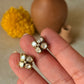 925 Sterling Silver Gold Plated Moissanite Polki Studs Earrings