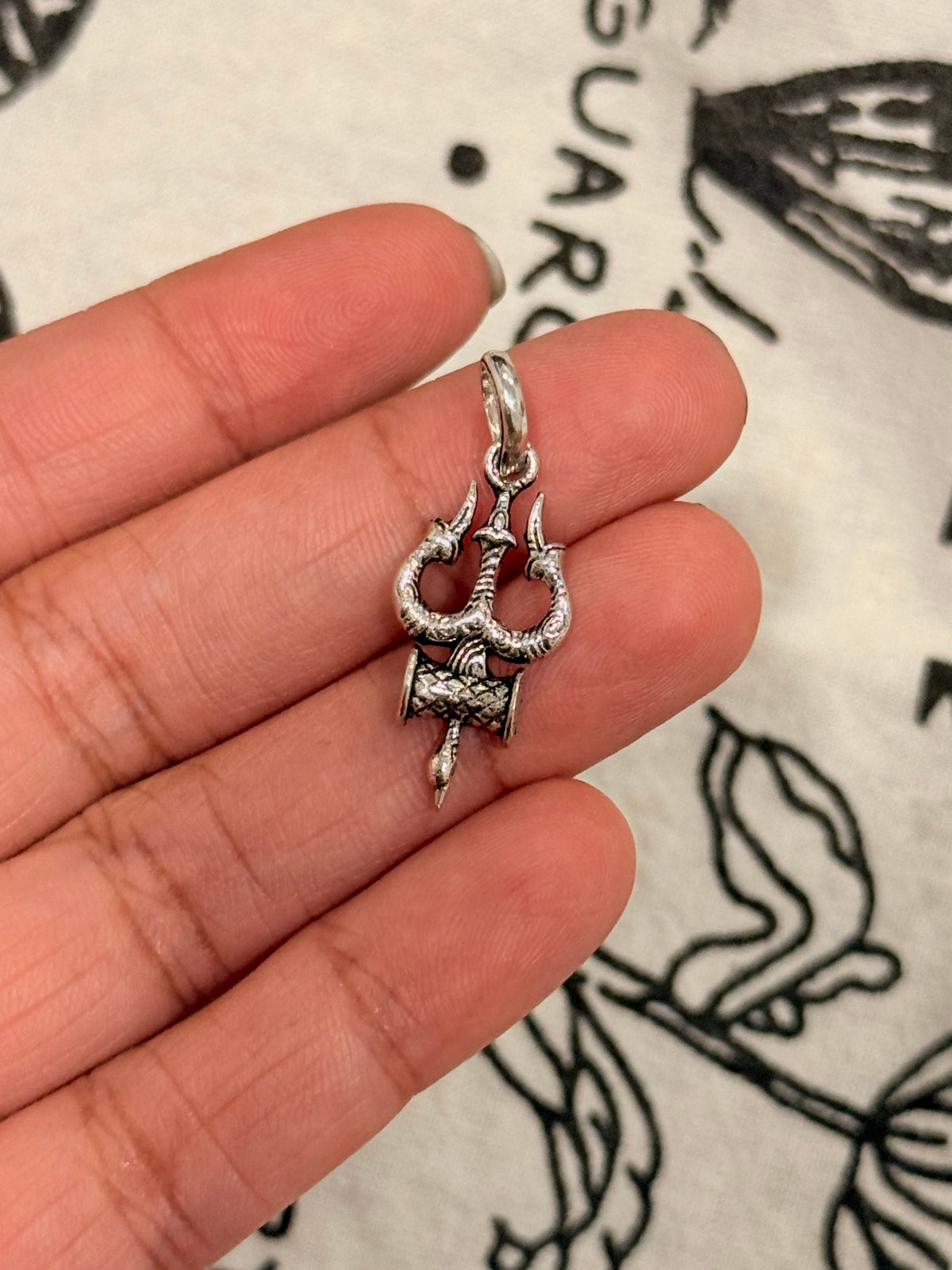 925 Sterling Silver Small Trishul Pendant