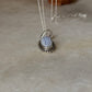 925 Sterling Silver Blue Lace Agate Handcrafted Oval Rawa Pendant