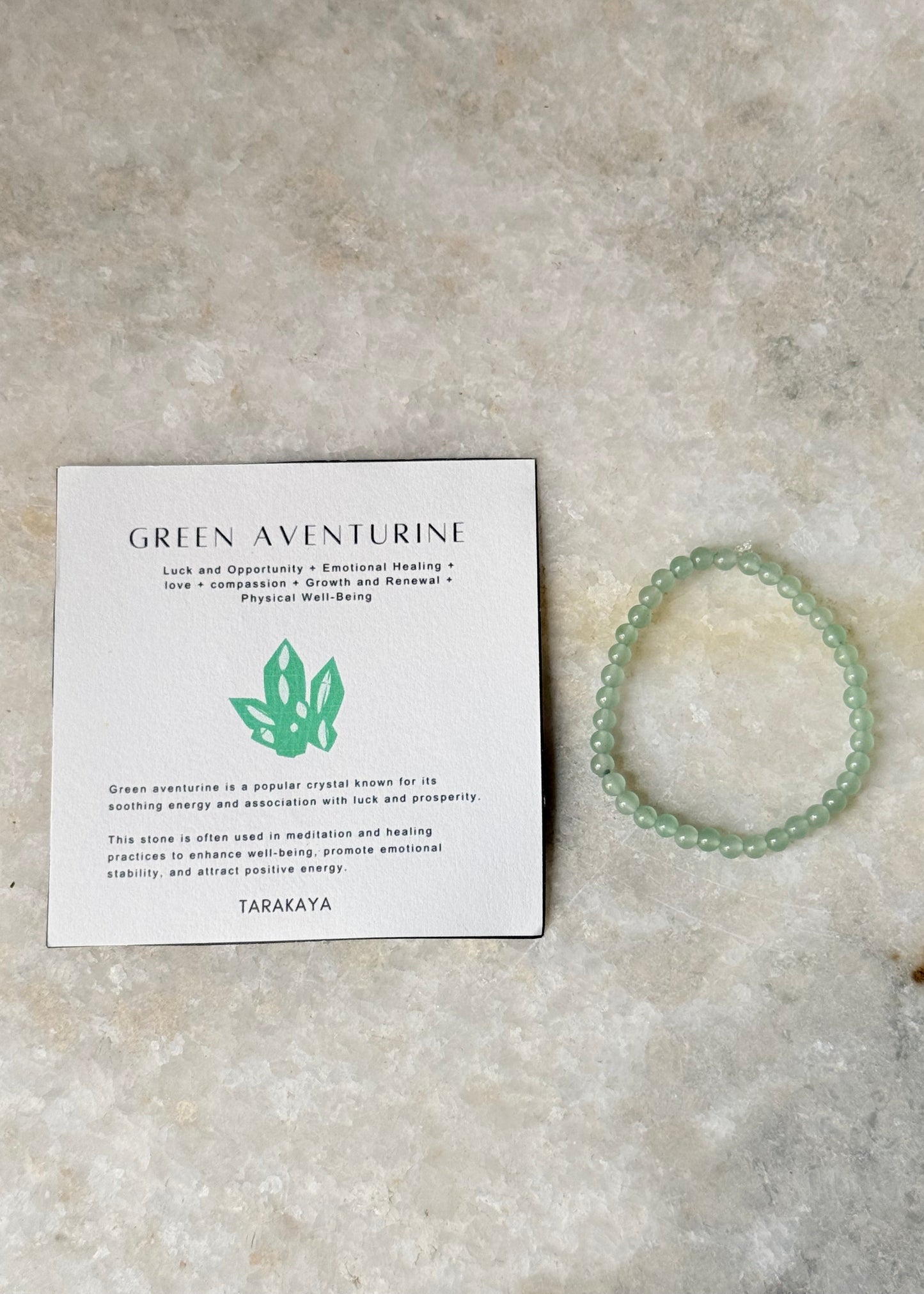 Green Aventurine Plain Round 4MM Crystal Bracelet