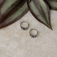 925 Sterling Silver Antique Tiny Second Piercing Hoops - design 8