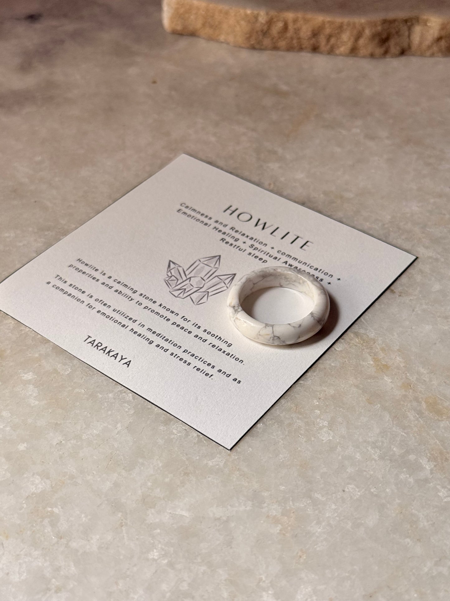 Natural Crystal Howlite Band Ring