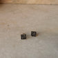 925 Sterling Silver Antique Plain Oxidised Boho Studs Earrings