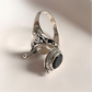 Classic Black Onyx Storage Ring with Vintage Silver Design
