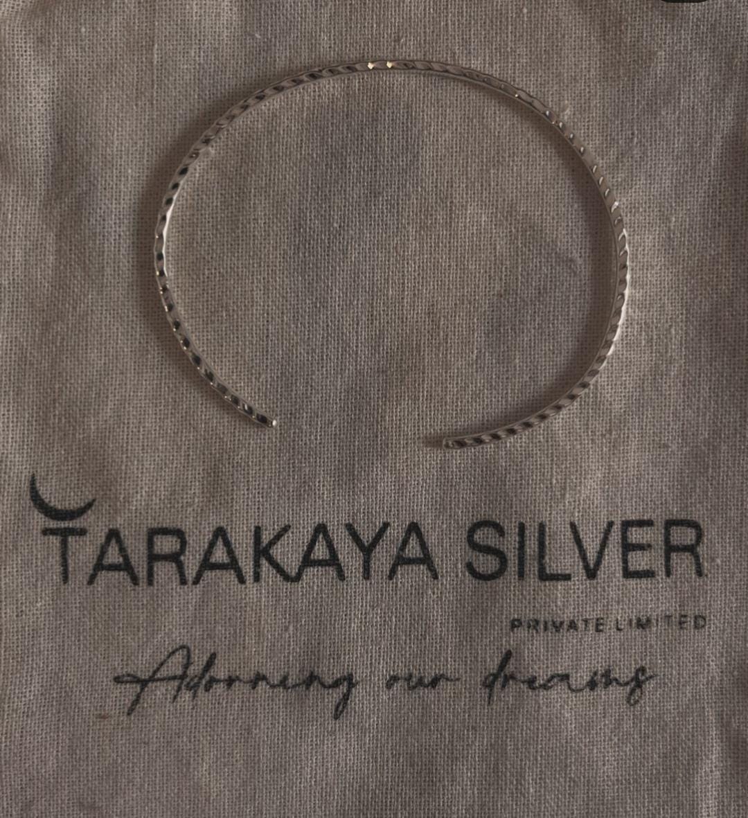 Stackable Hammered Silver Kada Bracelet