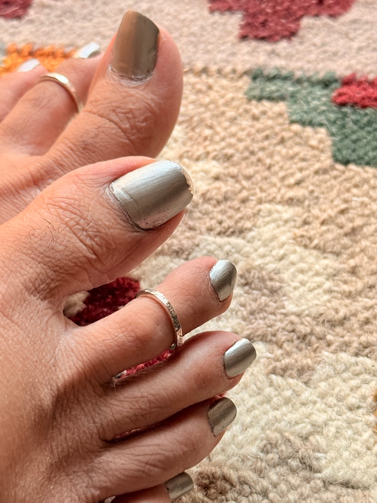 925 Sterling Silver Textured Toe Ring