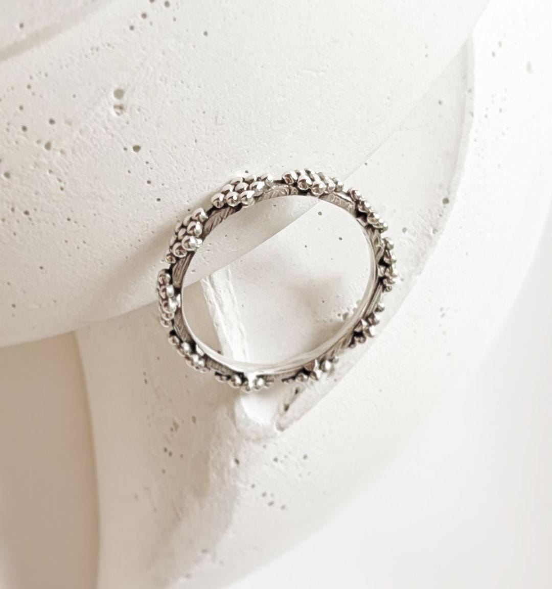 Handcrafted Raavy Tribal Stack Ring in Silver
