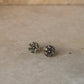 925 Sterling Silver Antique Plain Oxidised Boho Studs Earrings
